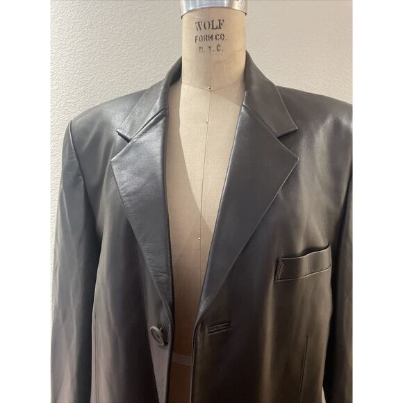 rosleen, genuine brown leather jacket, Shoulder Pads, size M - Picture 2 of 8